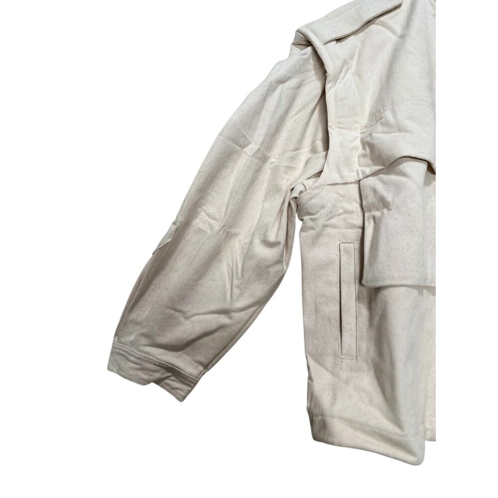 A.Ren Utility Cargo Jacket Small Beige Heavy Cotton Convertible Vest Gorpcore - Picture 12 of 16